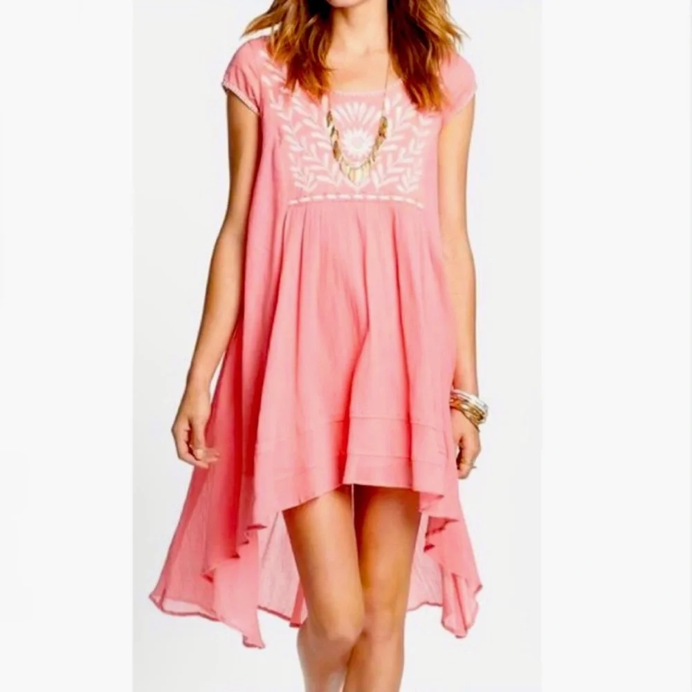 NWOT Free People India Gauze Embroidered Dress Pit to Pit: 23”. - Picture 1 of 8